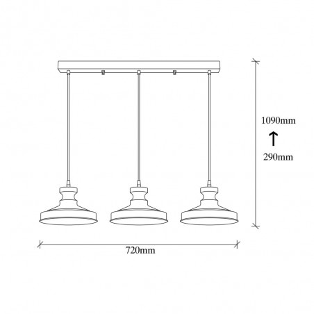 Pendant Bar Light Harvey 22 Black II (3 lights)