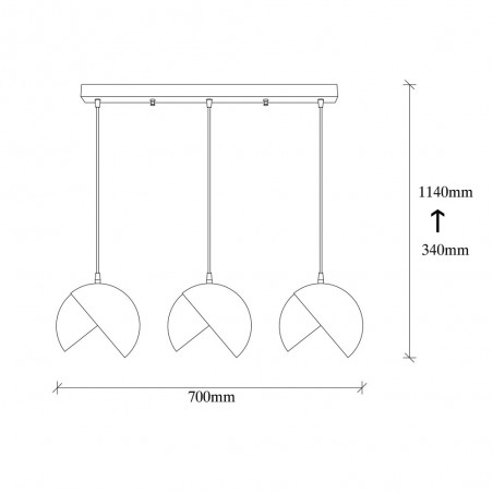 Regleta colgante Harvey III (3 luces)