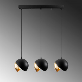 Pendant Bar Light Harvey 20 Black/Gold (3 lights)
