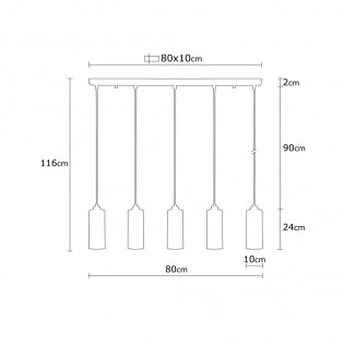 Pendant Bar Lamp Marismo (5 lights)