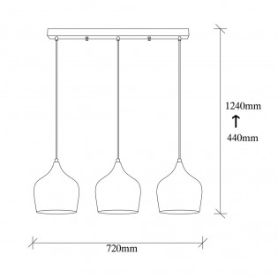 Pendant Track Light Momo Vintage (3 lights)