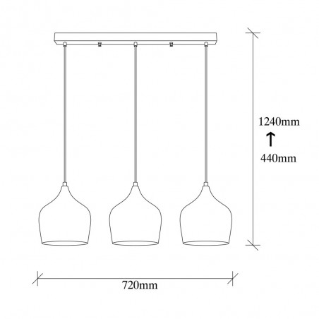 Pendant Track Light Momo Vintage (3 lights)