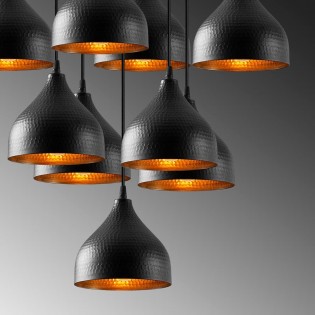 Lámpara de techo Asney 18 Negro (9 luces)