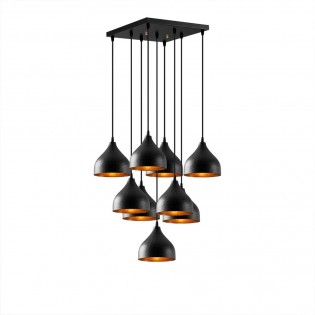 Lámpara de techo Asney 18 Negro (9 luces)