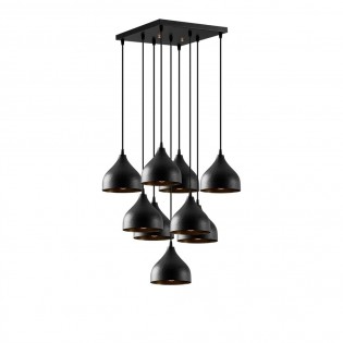 Lámpara de techo Asney 18 Negro (9 luces)