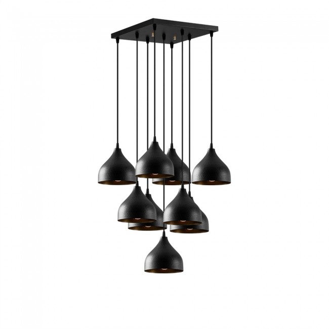 Lámpara de techo Asney 18 Negro (9 luces)