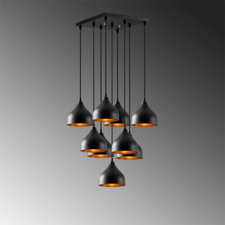 Lámpara de techo Asney 18 Negro (9 luces)