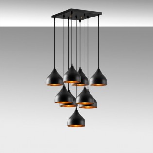 Lámpara de techo Asney 18 Negro (9 luces)
