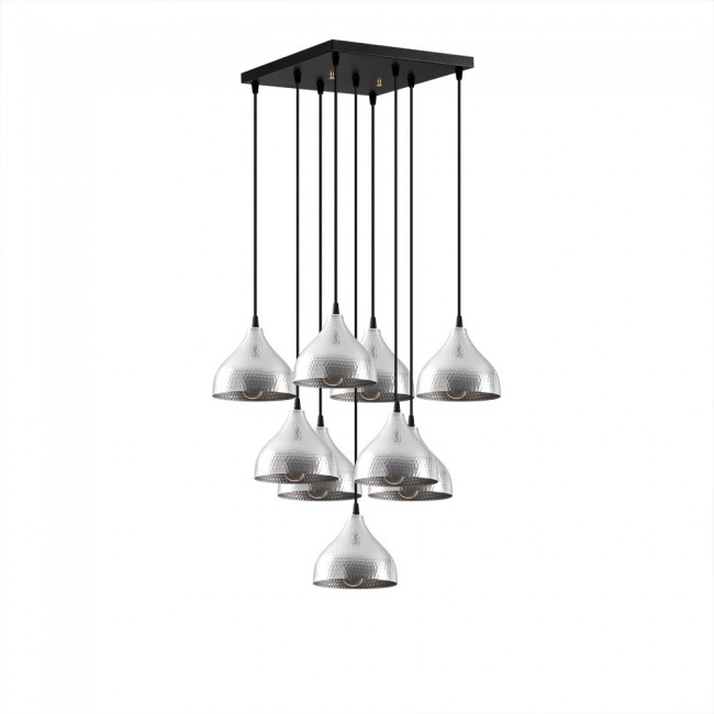 Lámpara de techo Asney 18 Plata (9 luces) Lámpara de techo Asney 18 Plata (9 luces)