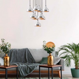 Ceiling Lamp Asney 18 Silver (9 lights)