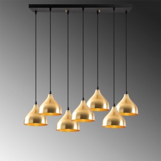 Lámpara colgante Asney 18 Oro (7 luces)