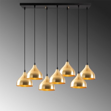Lámpara colgante Asney 18 Oro (7 luces)