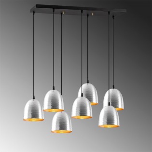 Lámpara colgante Asney 18 Plata (7 luces)