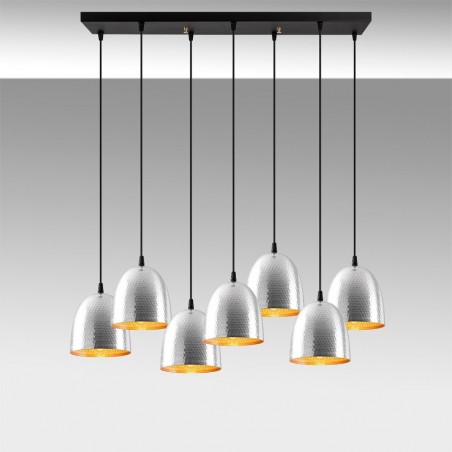 Lámpara colgante Asney 18 Plata (7 luces)
