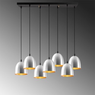 Lámpara colgante Asney 18 Plata (7 luces)