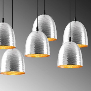 Lámpara colgante Asney 18 Plata (7 luces)