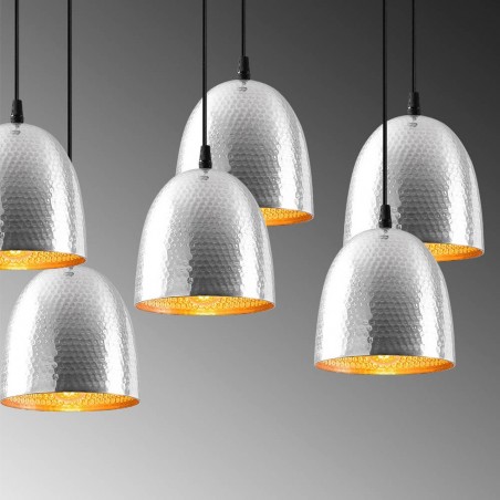 Lámpara colgante Asney 18 Plata (7 luces)