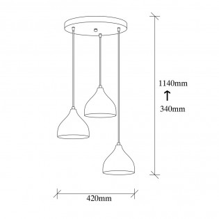 Lámpara colgante Asney 18 Negro (3 luces) Lámpara colgante Asney 18 Negro (3 luces)