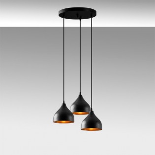 Lámpara colgante Asney 18 Negro (3 luces) Lámpara colgante Asney 18 Negro (3 luces)