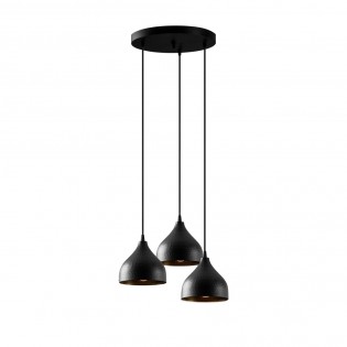 Lámpara colgante Asney 18 Negro (3 luces)