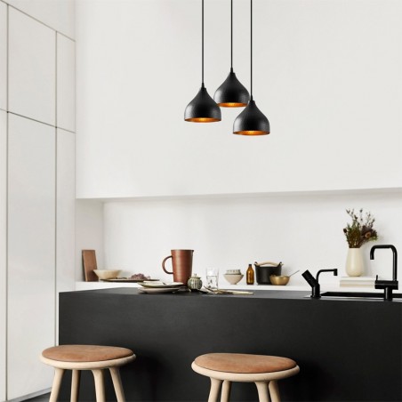 Cluster Pendant Lamp Asney 18 Black (3 lights)