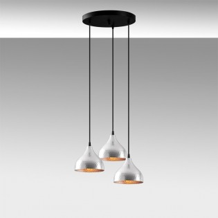 Cluster Pendant Lamp Asney 18 Silver (3 lights)