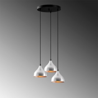Lámpara colgante Asney 18 Plata (3 luces)