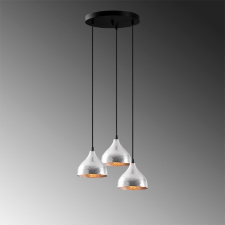 Cluster Pendant Lamp Asney 18 Silver (3 lights)