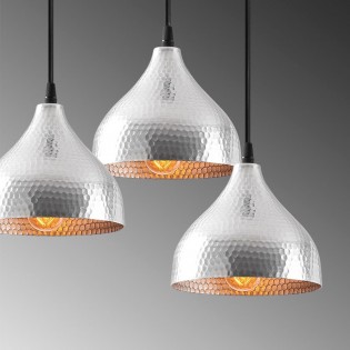 Cluster Pendant Lamp Asney 18 Silver (3 lights)