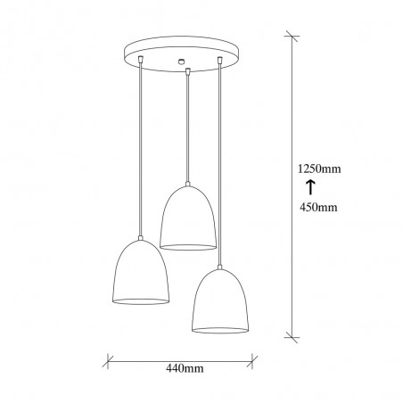 Ceiling Lamp Asney 20 Black (3 lights)