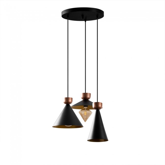 Ceiling Lamp Momo Mix Black/Copper (3 lights) Ceiling Lamp Momo Mix Black/Copper (3 lights)