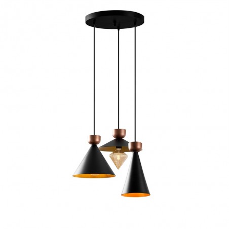 Ceiling Lamp Momo Mix Black/Copper (3 lights)
