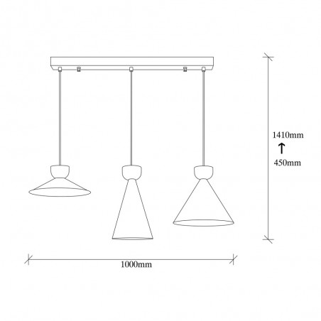Ceiling Track Lamp Momo Mix Black/Copper (3 lights)