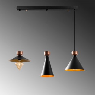 Ceiling Track Lamp Momo Mix Black/Copper (3 lights)