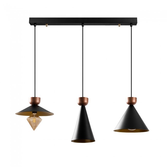 Ceiling Track Lamp Momo Mix Black/Copper (3 lights) Ceiling Track Lamp Momo Mix Black/Copper (3 lights)