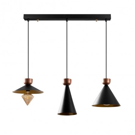 Ceiling Track Lamp Momo Mix Black/Copper (3 lights)