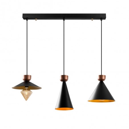 Ceiling Track Lamp Momo Mix Black/Copper (3 lights)