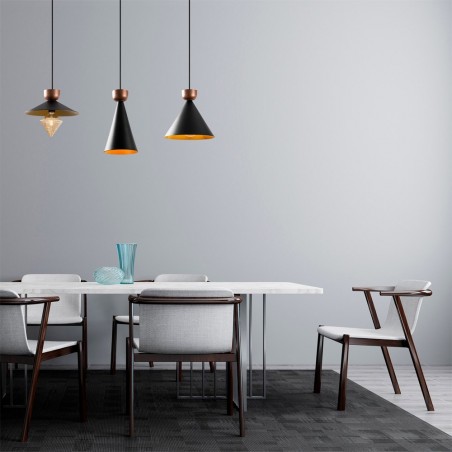 Ceiling Track Lamp Momo Mix Black/Copper (3 lights)