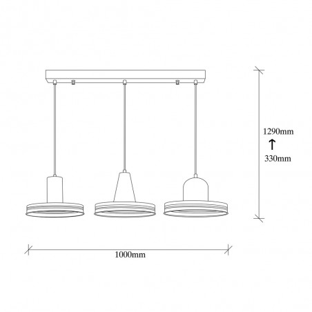 Ceiling Track Lamp Momo Geo Black/Copper (3 lights)