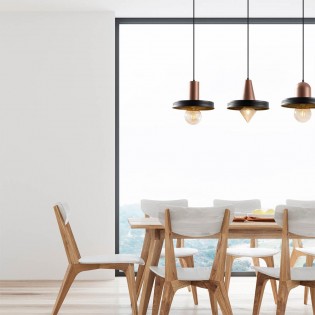 Regleta de techo Momo Geo Cobre/Negro (3 luces)