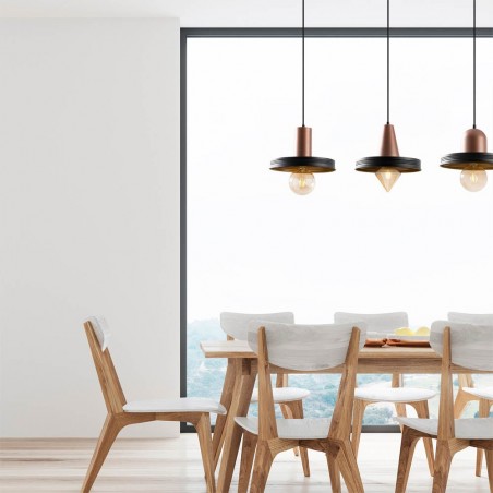 Ceiling Track Lamp Momo Geo Black/Copper (3 lights)