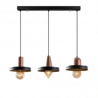 Ceiling Track Lamp Momo Geo Black/Copper (3 lights)