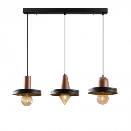Ceiling Track Lamp Momo Geo Black/Copper (3 lights)