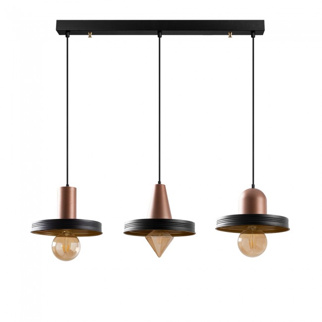 Ceiling Track Lamp Momo Geo Black/Copper (3 lights) Ceiling Track Lamp Momo Geo Black/Copper (3 lights)