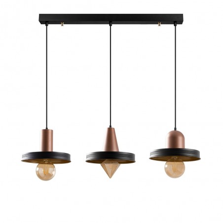 Ceiling Track Lamp Momo Geo Black/Copper (3 lights)