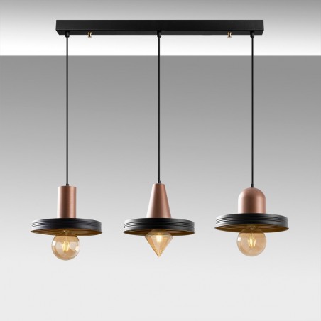 Ceiling Track Lamp Momo Geo Black/Copper (3 lights)
