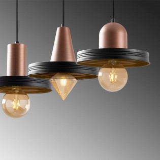 Ceiling Track Lamp Momo Geo Black/Copper (3 lights)