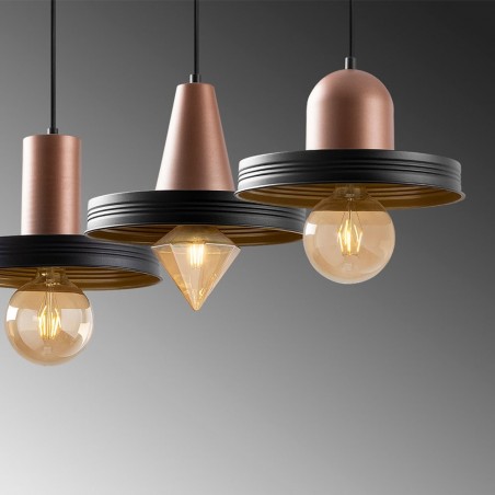 Regleta de techo Momo Geo Cobre/Negro (3 luces)
