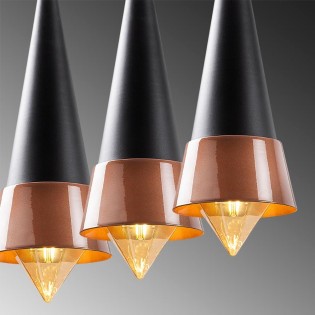 Regleta de techo Momo 19 Negro/Cobre (3 luces)