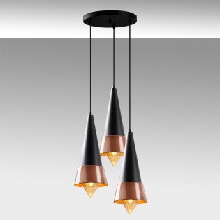 Cluster Pendant Lamp Momo 20 Black/Copper (3 Lights)
